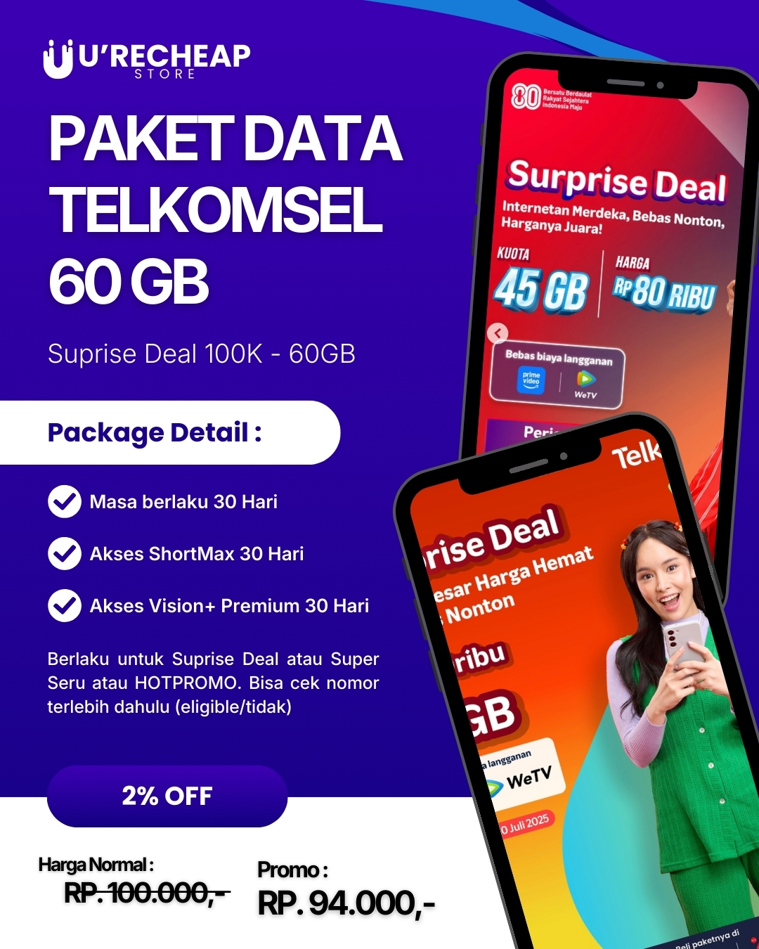 Paket Data Telkomsel 60GB